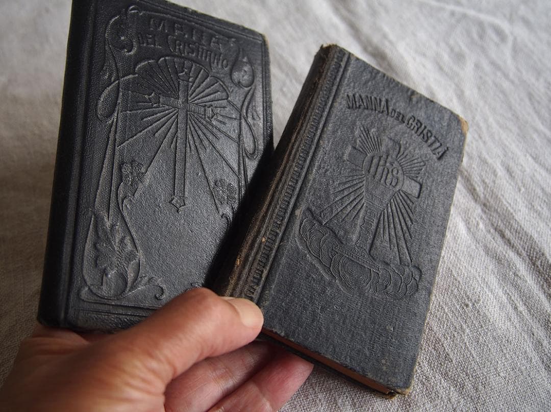 カトリック 古い本2冊ミサ典礼書 MISAL 1900年 アンティーク/K269