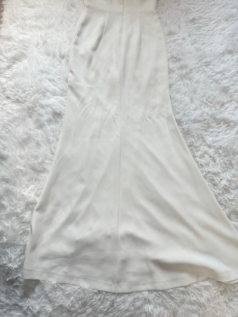 ROBE de FLEURS Glossy スリット　白　M ロングドレス