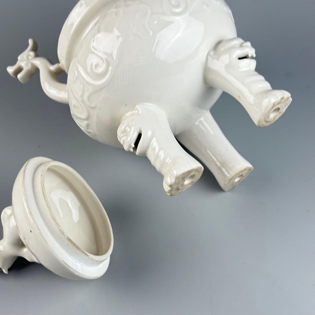 中国　白磁 香炉 三足炉