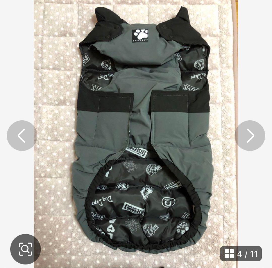 DOG DEPTファイバーダウン 3L グレー 犬服 大型犬