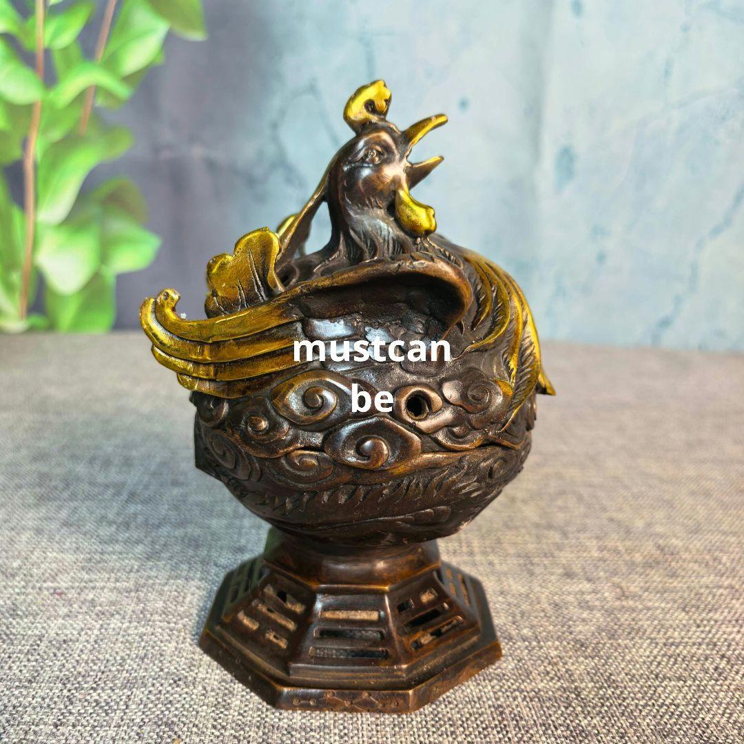 銅製 博山炉 鳳凰八卦香炉 室内薫香炉 茶道具 香道具 工芸品 置物