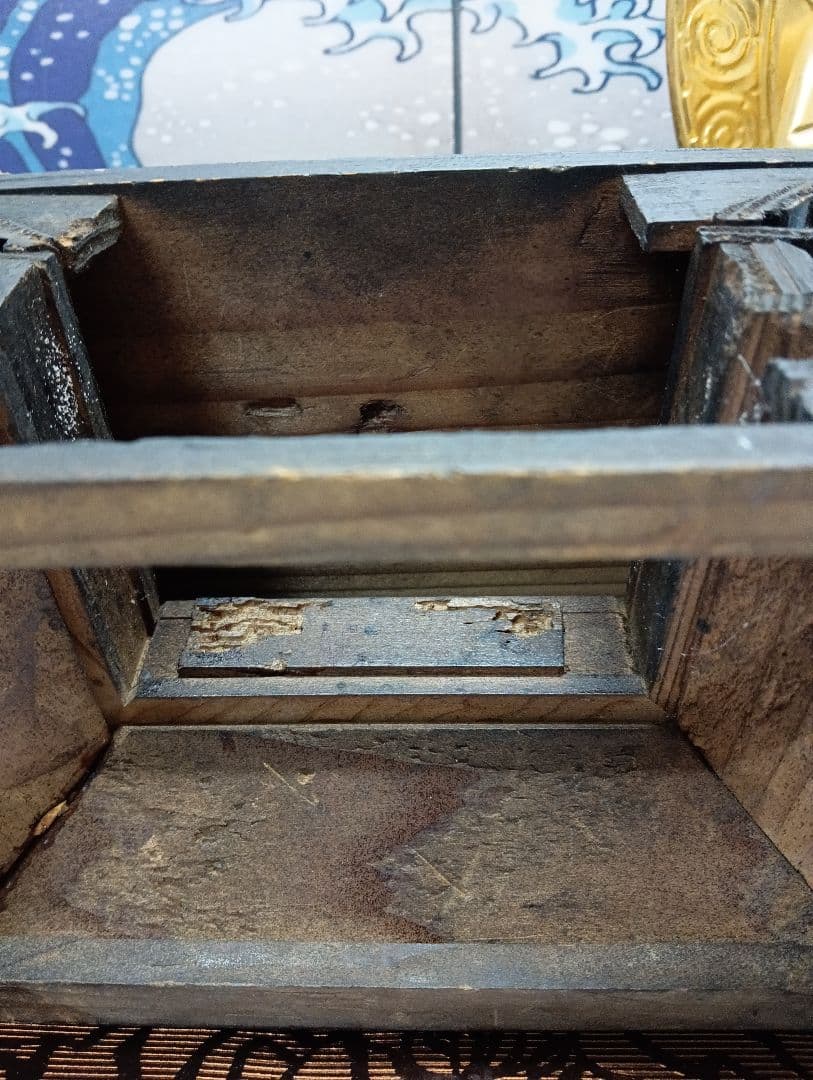 大日如来明治大正時代頃木製金箔塗座像高さ43センチ（台座