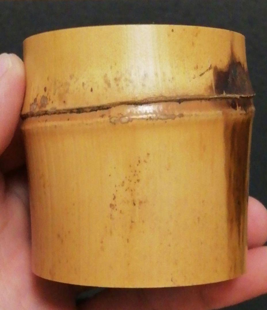 川上閑雪書付 竹 蓋置 共箱 茶道具