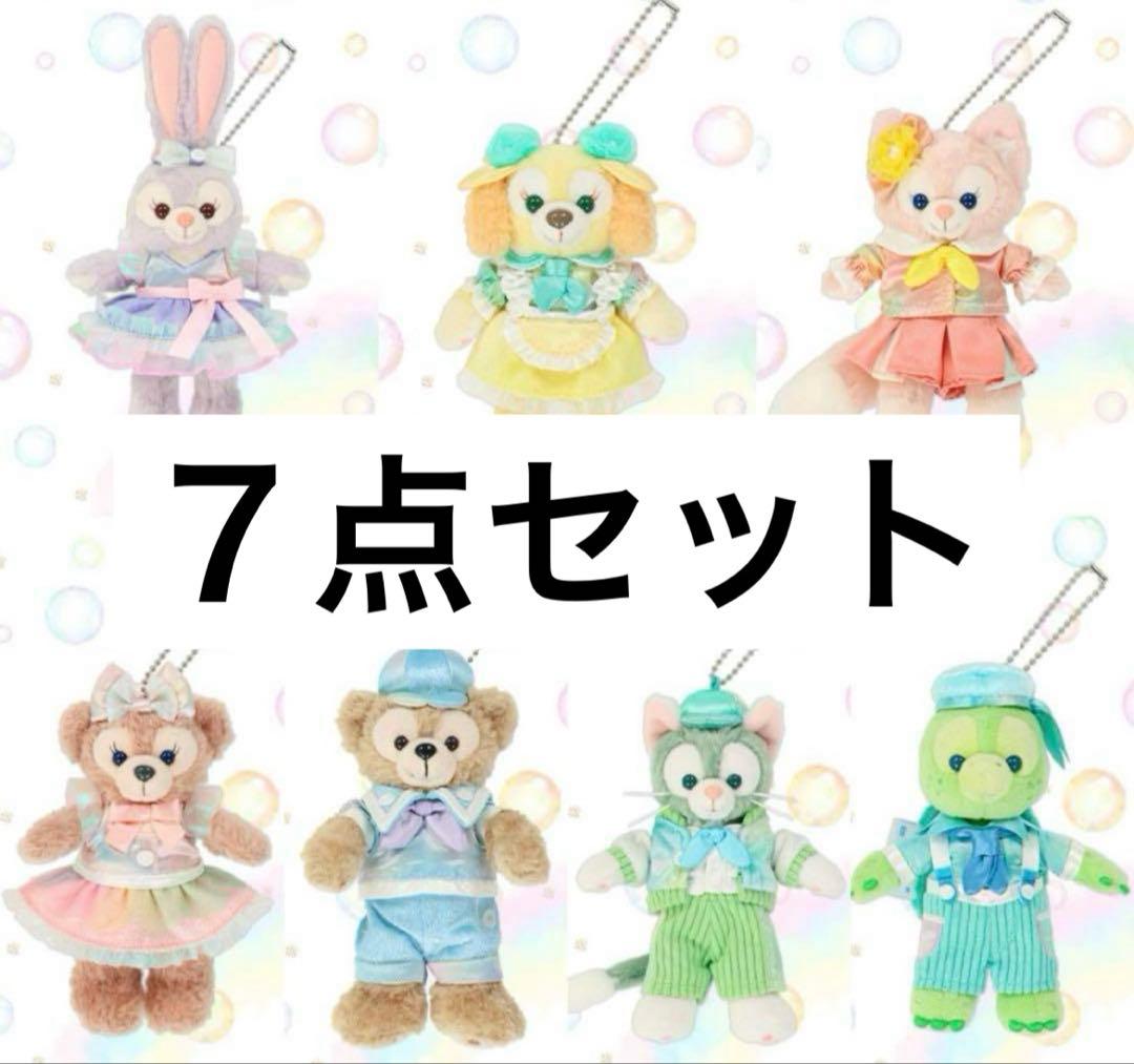 7個セット ぬいぐるみバッジ カラフルハピネス ダッフィー＆フレンズ20周年