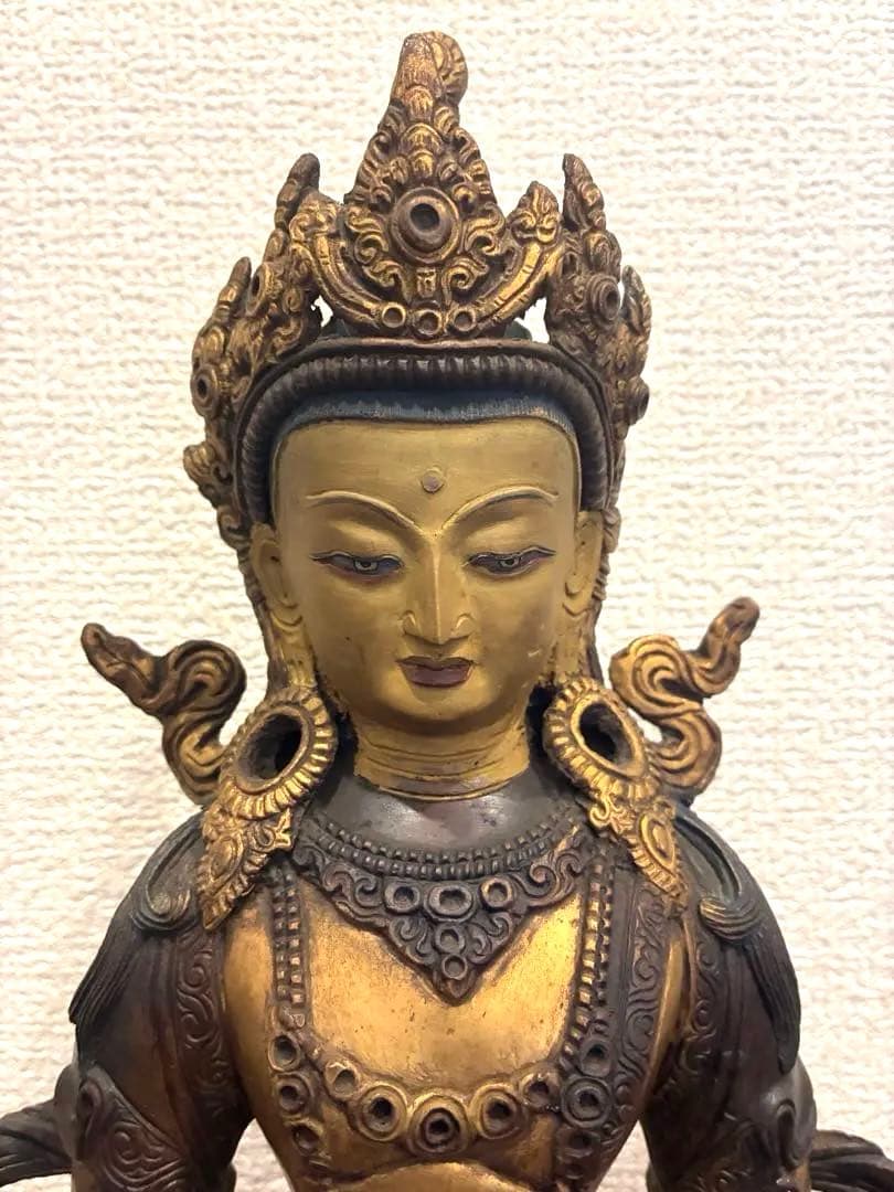 チベット ネパール 無量寿仏坐像 仏像 金銅仏 美術品・アンティーク