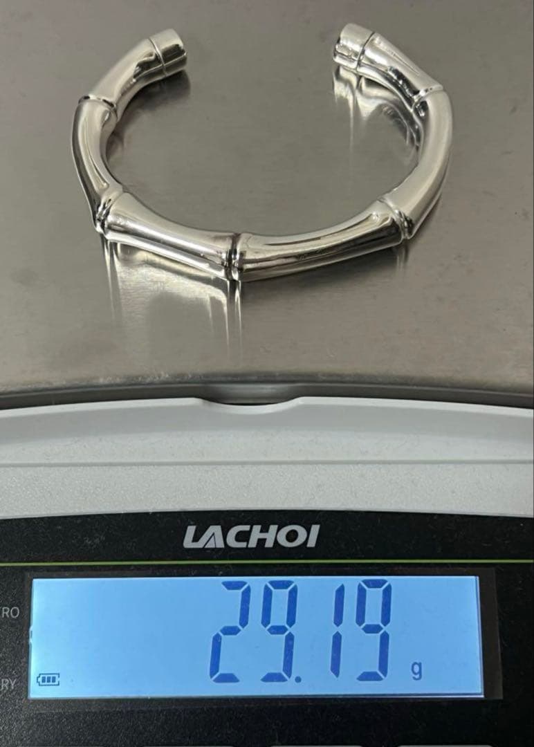 【GUCCI】グッチ シルバー バンブー バングル【付属品完備】⚠️