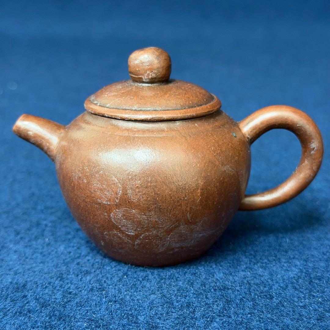 孟臣 明月松間照 急須 朱泥 煎茶 茶道具 茶器 時代 古玩 旧家 蔵出