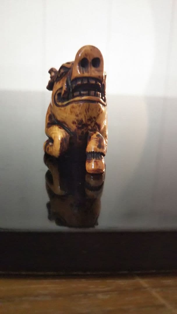 ショップ 根付け いのしし 在銘 山川