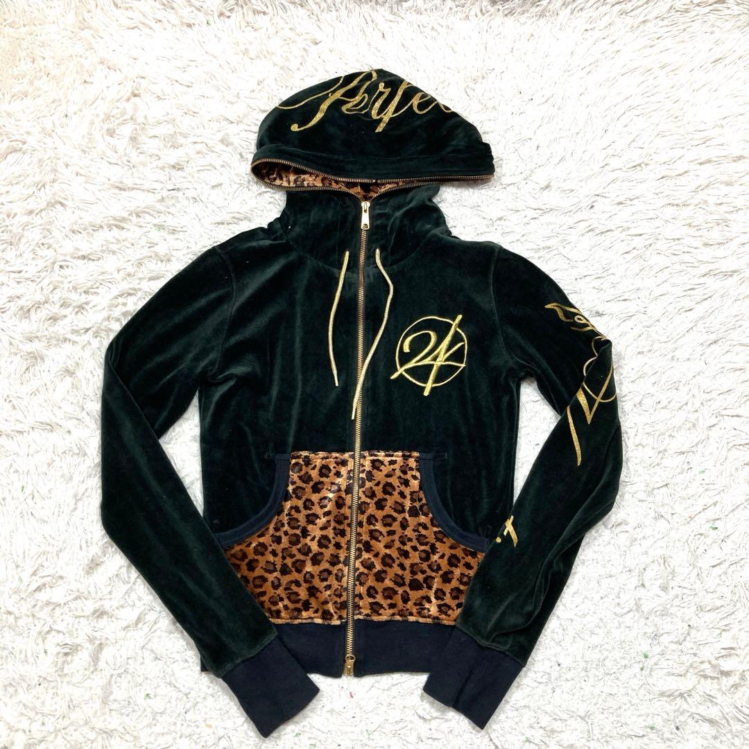 美品 限定品！24カラッツ ベロア ジャージ セットアップ ヒョウ柄 XS