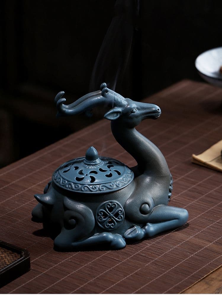 福鹿 香炉 陶磁器 装飾品 工芸品 美術品 置物の通販はau PAY