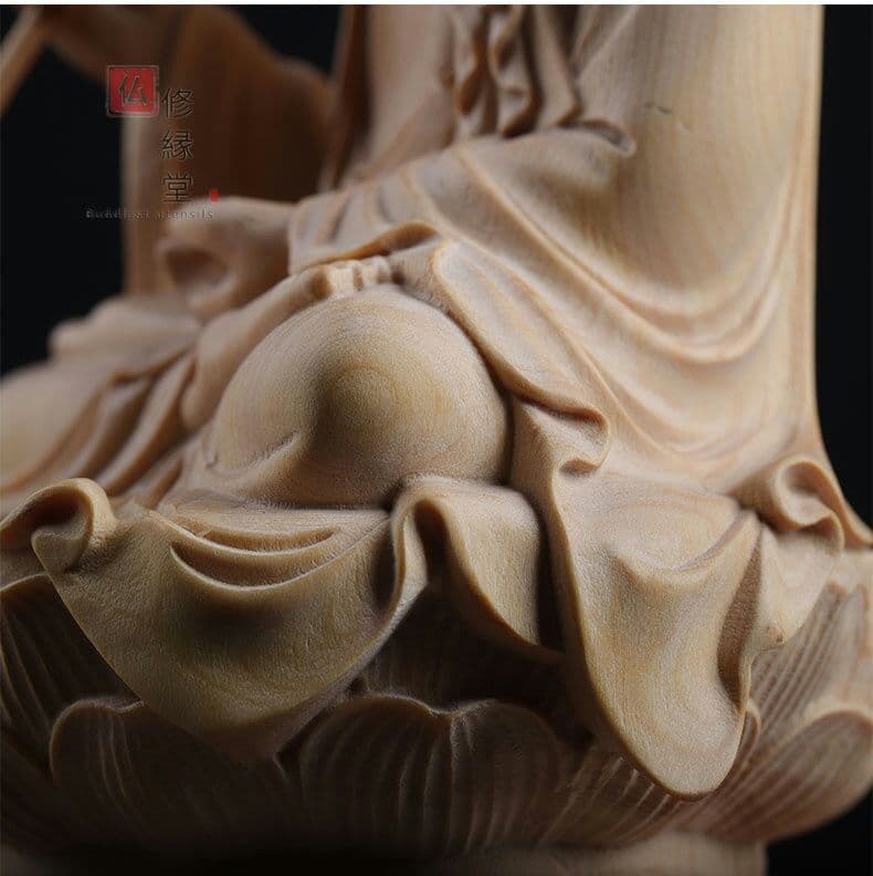 修縁堂】極上彫 木彫り 仏像 オンライン 地蔵菩薩座像 彫刻 仏教工芸品