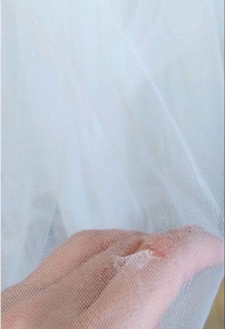 ynsオーダーウエディングドレスキラキラ刺繍追加背中編み上げパニエ付きAライン