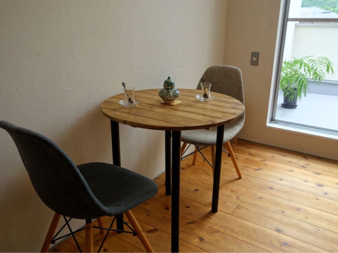 9/29まで！無垢材のラウンドテーブル【ハンドメイド家具】 カウンター