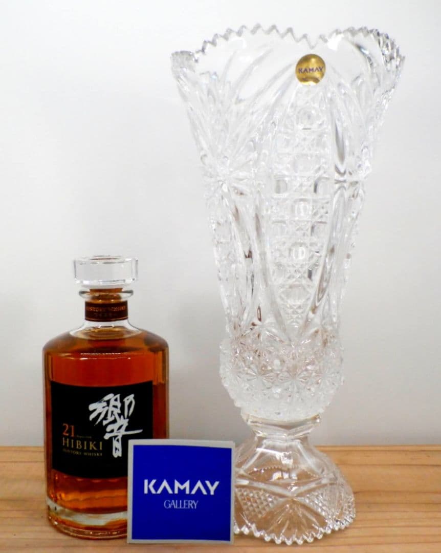 カメイ クリスタルガラス花瓶 KAMAY GALLERY 高さ35.5センチ - メルカリ