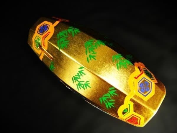 ぶりぶり香合 松鶴高砂絵 祥福 本金箔押 本漆器