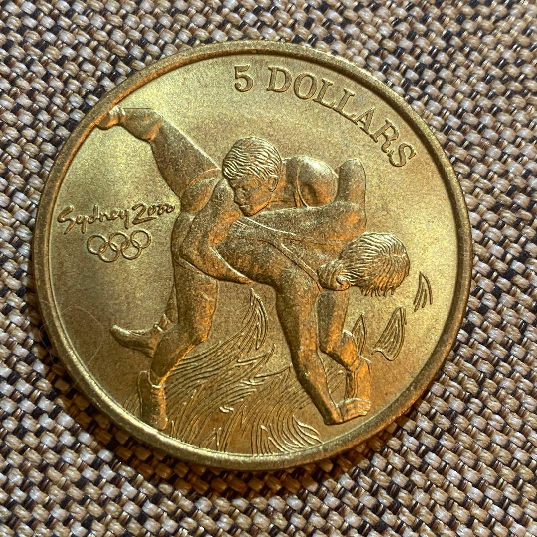 フランス1874年 ヘラクレス5フラン大型銀貨 + シドニーオリンピック