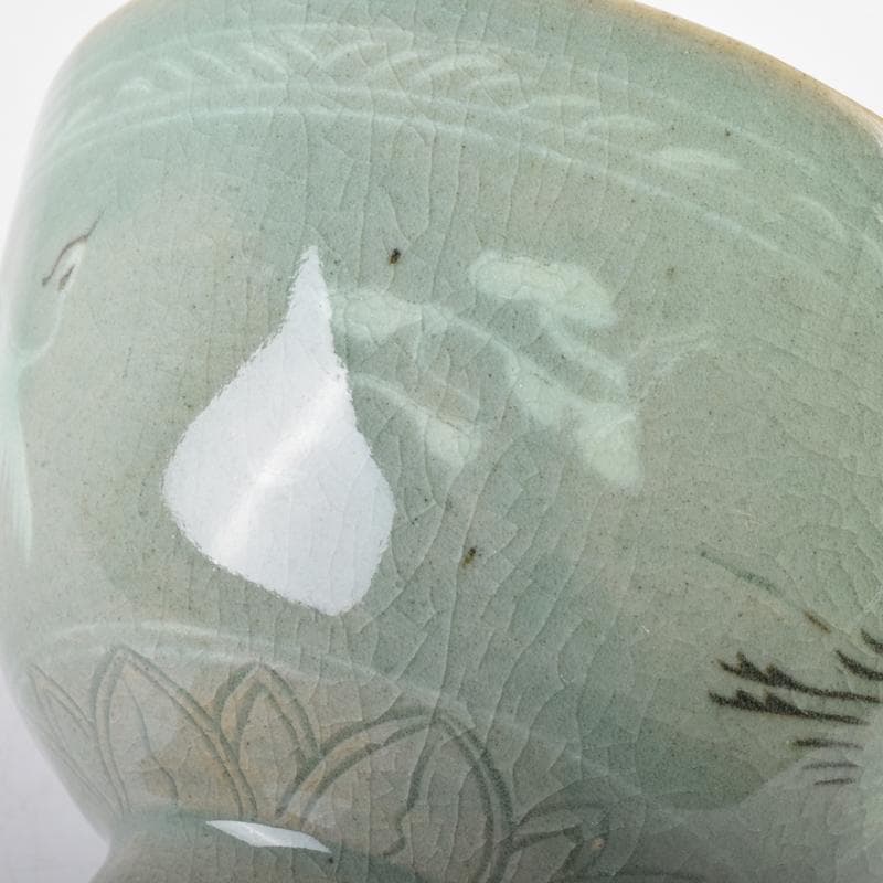 豆様専用 一玉作 高麗青磁 象嵌雲鶴文 茶碗 共箱 C 7143 - メルカリ