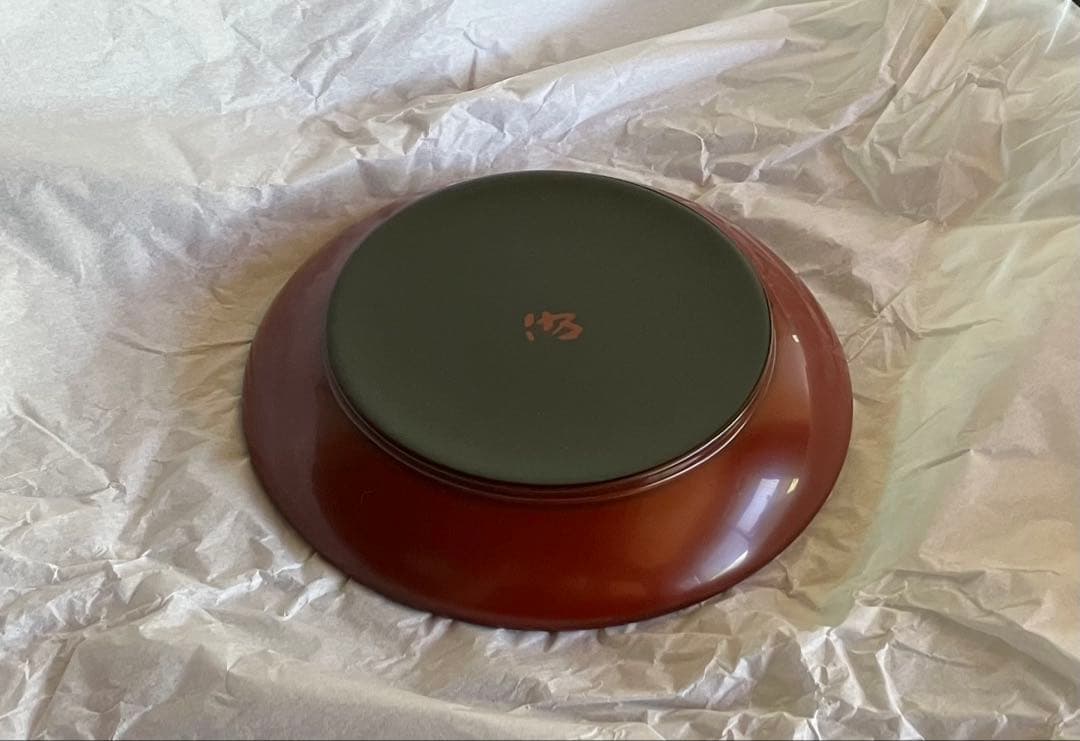 輪島塗　銘々皿　椿皿　菓子皿　５枚　古代朱　市中佑佳 氏　日展特選作家