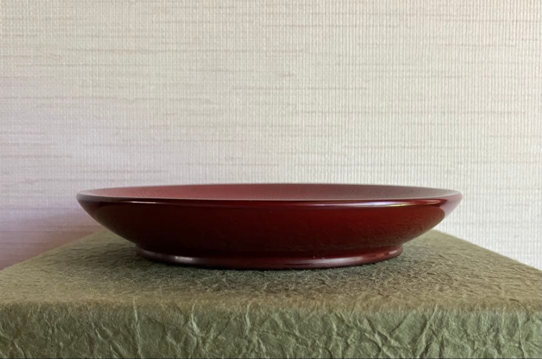 輪島塗　銘々皿　椿皿　菓子皿　５枚　古代朱　市中佑佳 氏　日展特選作家