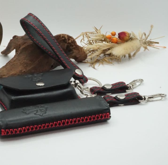 アイコスイルマiワン＆ヒートスティックケース　栃木レザー 　ブラック