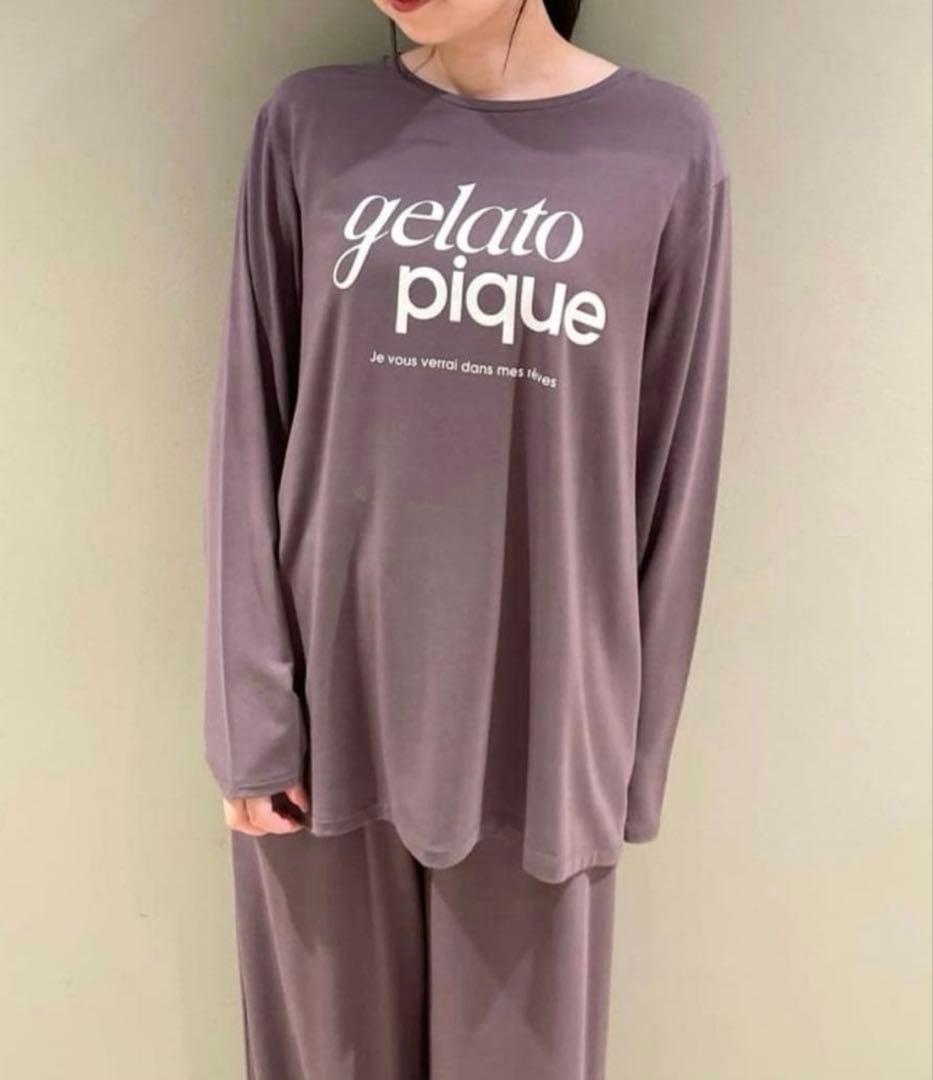 新品♡ジェラートピケ♡レーヨンロゴプルオーバー&ロングパンツ　セットアップ