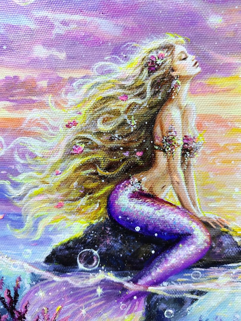 【陽を浴びて】アクリル画 F3 風景画 絵画