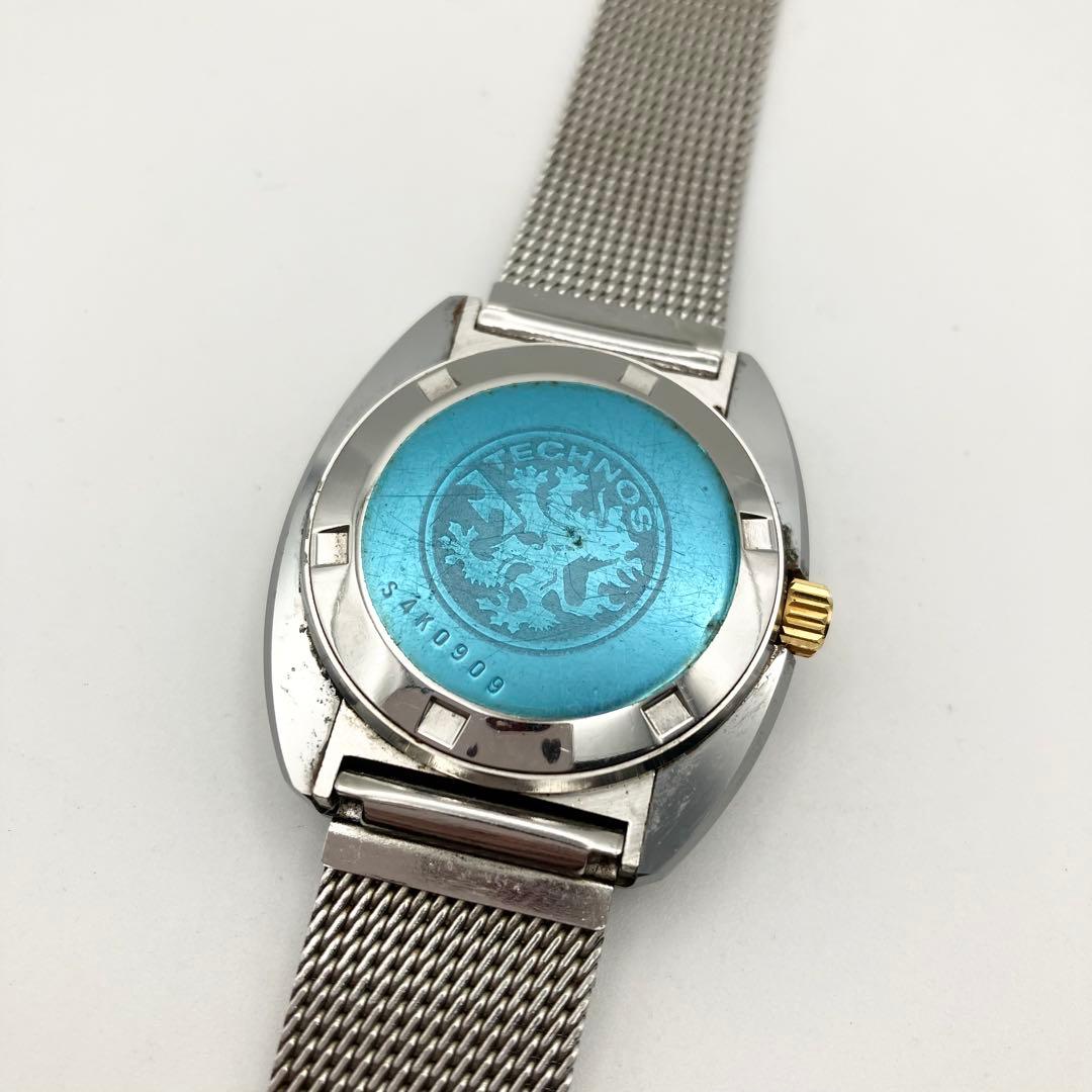 美品稼働品　テクノス タイガーボラゾン カットガラス 自動巻き　腕時計　メンズ