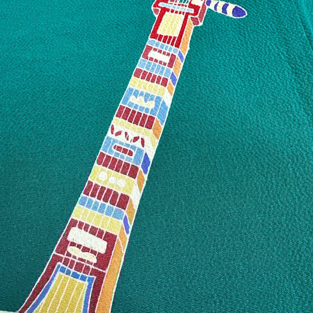 逸品 手描き友禅 和楽器 桐 振袖 作家物