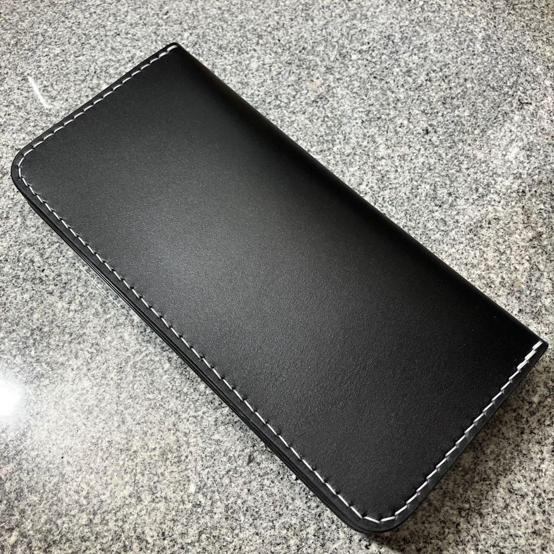 本革トラッカーウォレット 黒×赤