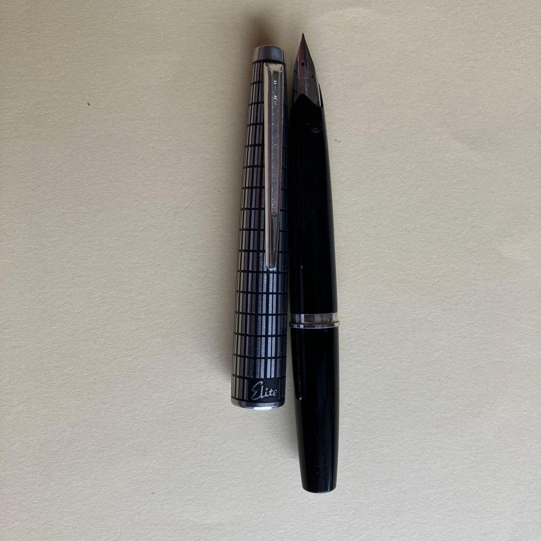 パイロットエリート万年筆18K-750&シャープペンシルセット 蝕刻格子柄