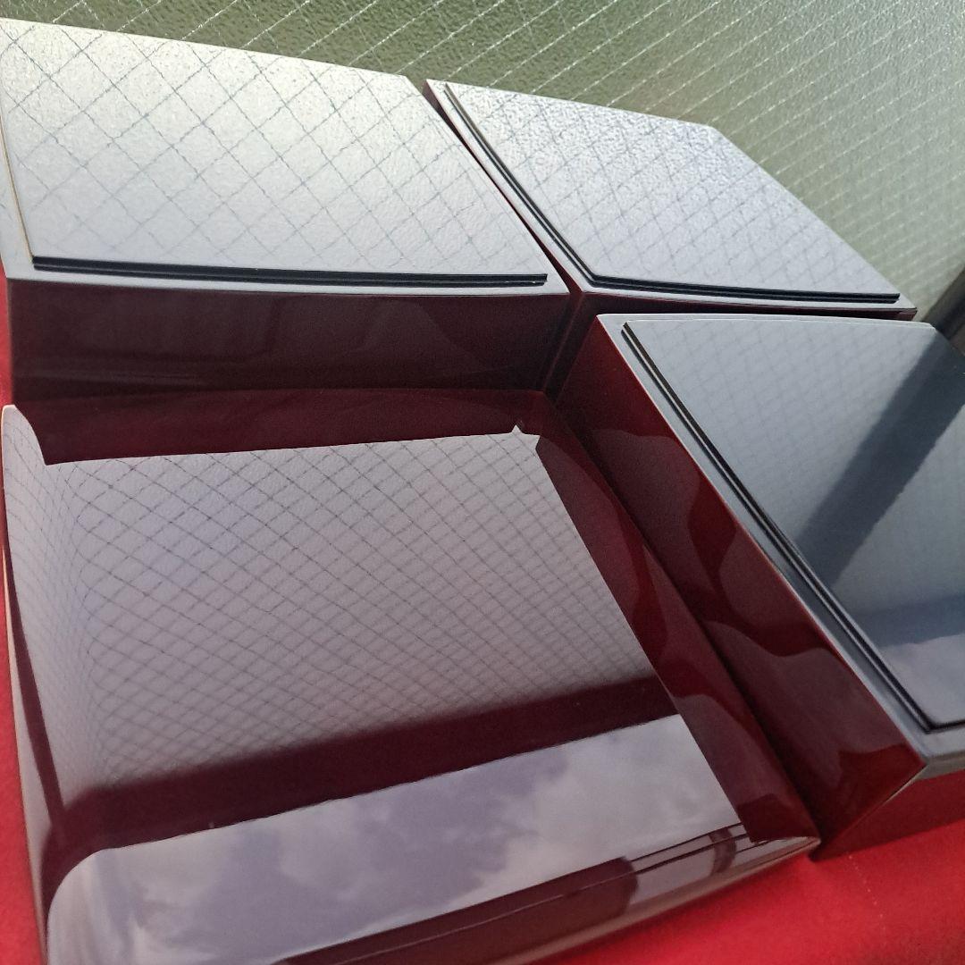 輪島塗 6.5寸 3段重箱&重台】布着本堅地 溜塗 沈金