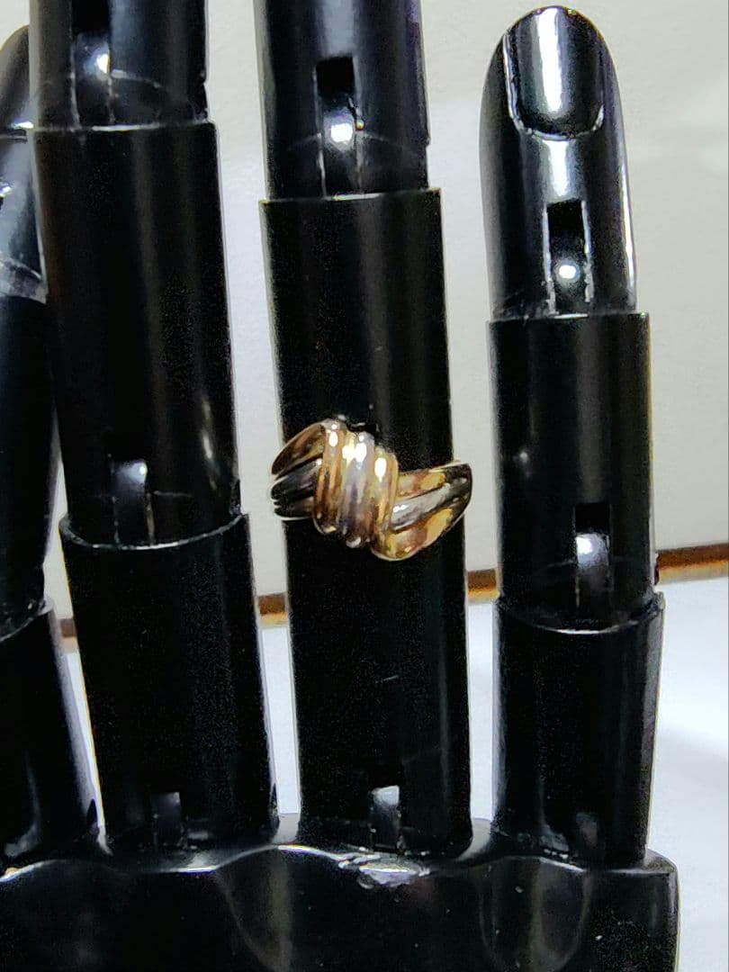 ゴールド K18 Pt900　コンビデザインリングサイズ18号【中古・お買得品】