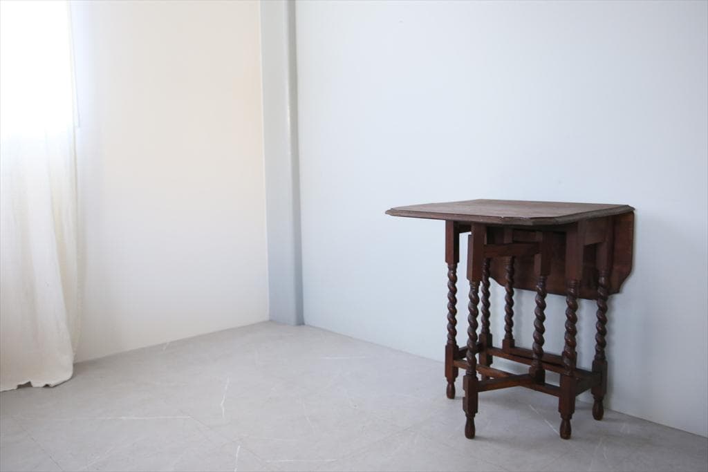 英国アンティーク木製ゲートレッグテーブル/ダイニング机バタフライ(91-244)