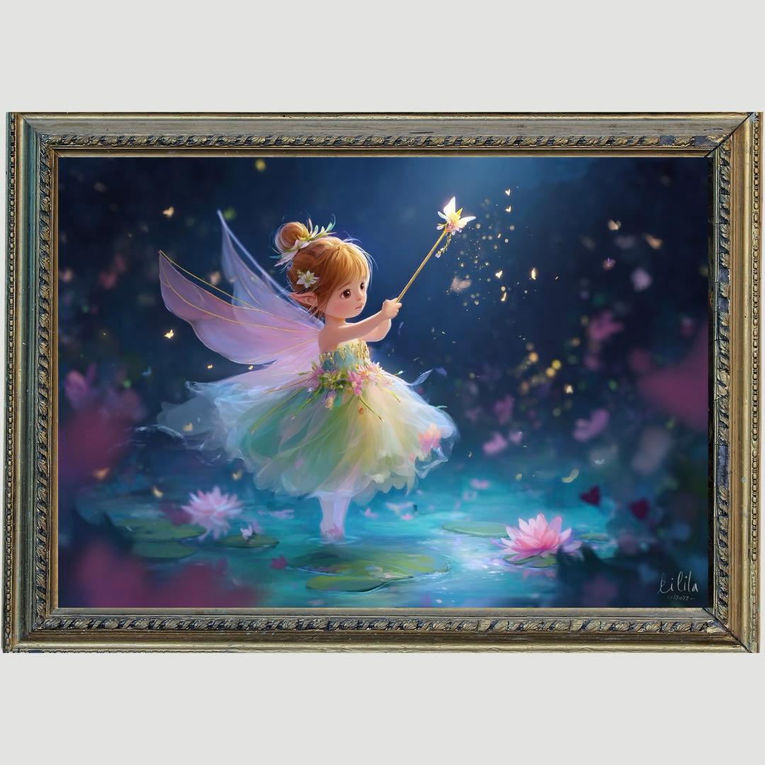 P1875 天使 恋愛運・人気運 【開運風水絵画風・ヒーリングアート