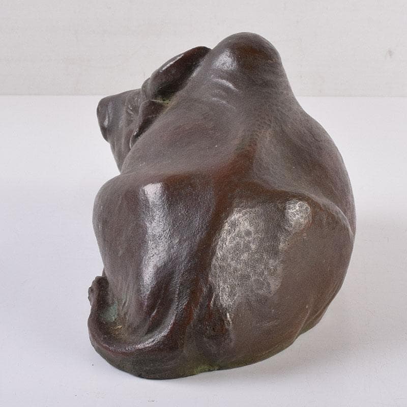 古銅 ブロンズ 牛 置物 在銘 C R8960 美術品・アンティーク・コレクション