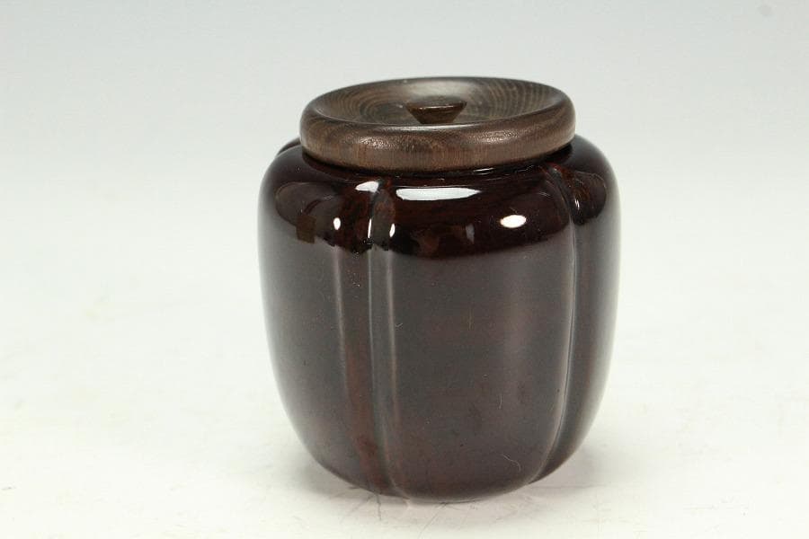 茶道具 時代 漆 阿古駄 茶器 φ7cm(K-YC385)