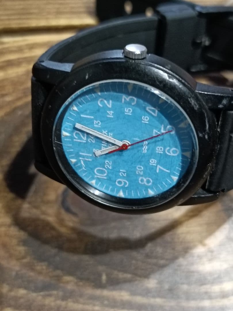 ジ*イ様 TIMEX■キャンパー腕時計■ブルー水色スカイブルー青ライトブルー文字