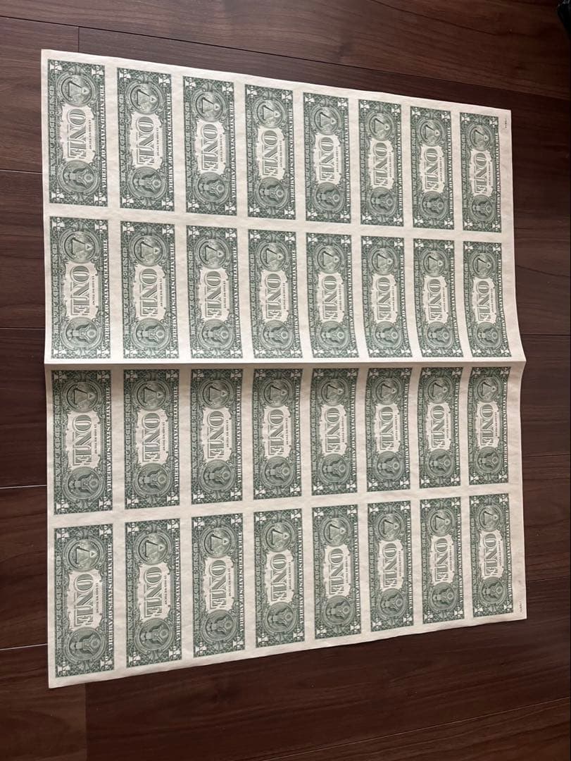 米国1ドル紙幣未裁断シート コレクター コレクション グッズ アメリカ