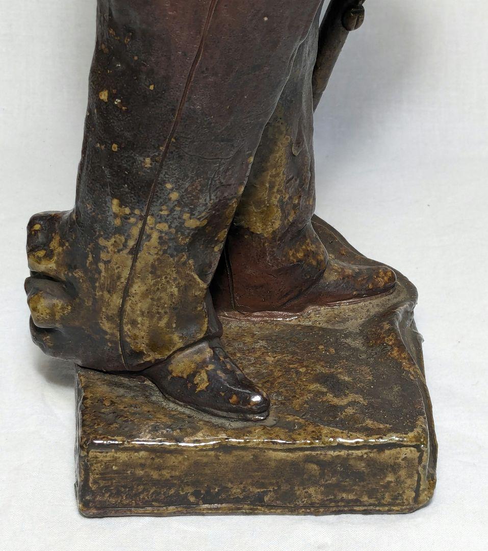 藤原陶斎 備前焼 東郷平八郎像 合箱 置物 陶像 藤原陶斉 インテリア