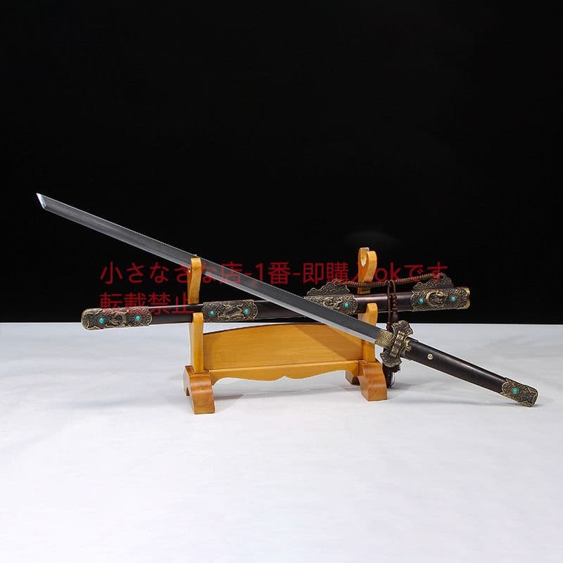 キリン唐横刀二級黒檀模様鋼 古兵器 武具 刀装具 日本刀 模造刀 居合刀