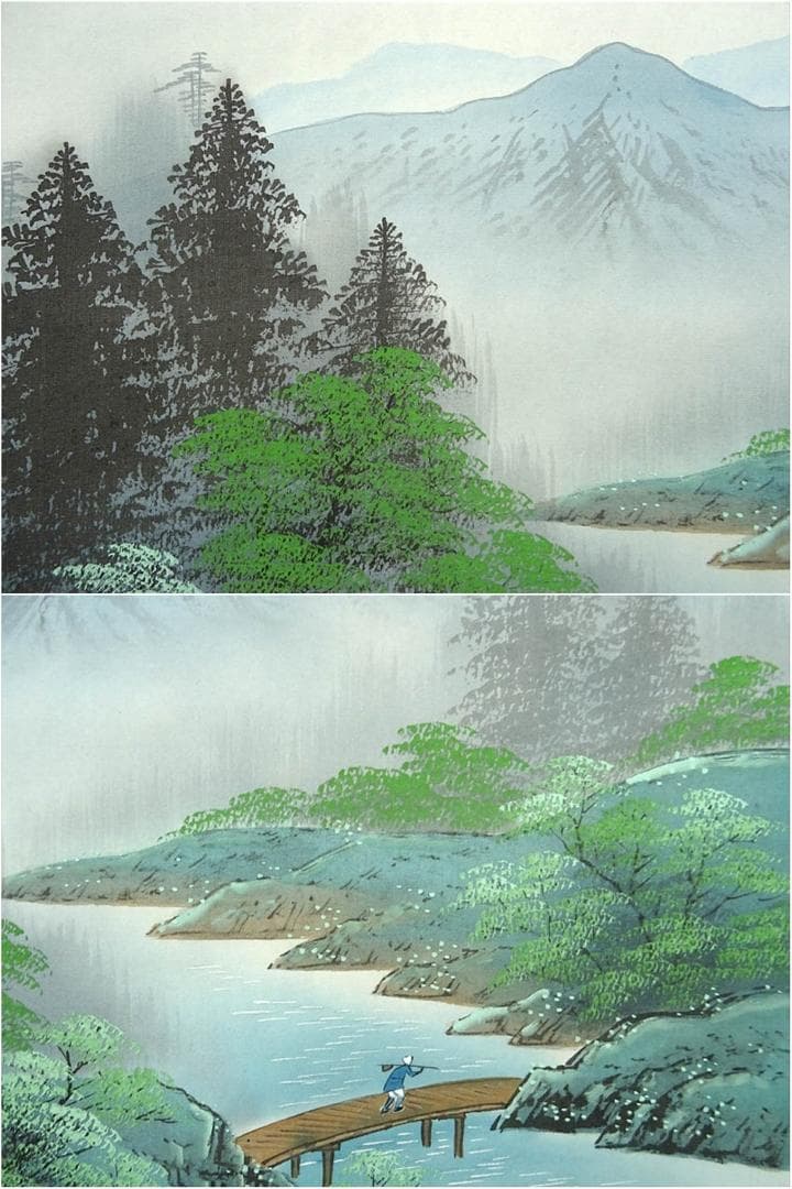 真作/百々廣年/百錬祇翁禅師/山水/三幅対/江戸後期/掛軸/名家伝来AE-289