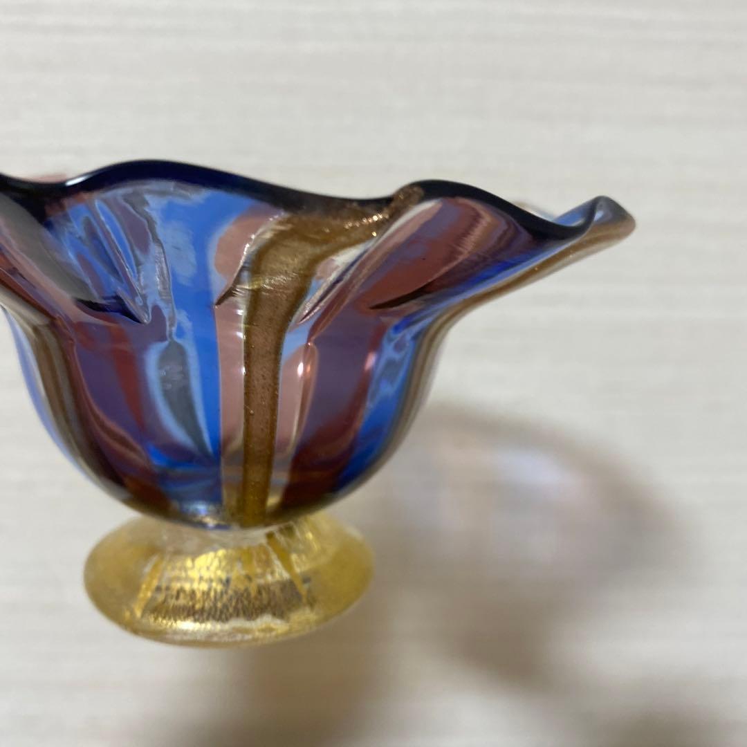 イタリア ヴェネチアングラス ムラーノ ボウル レース サイン ベネチア