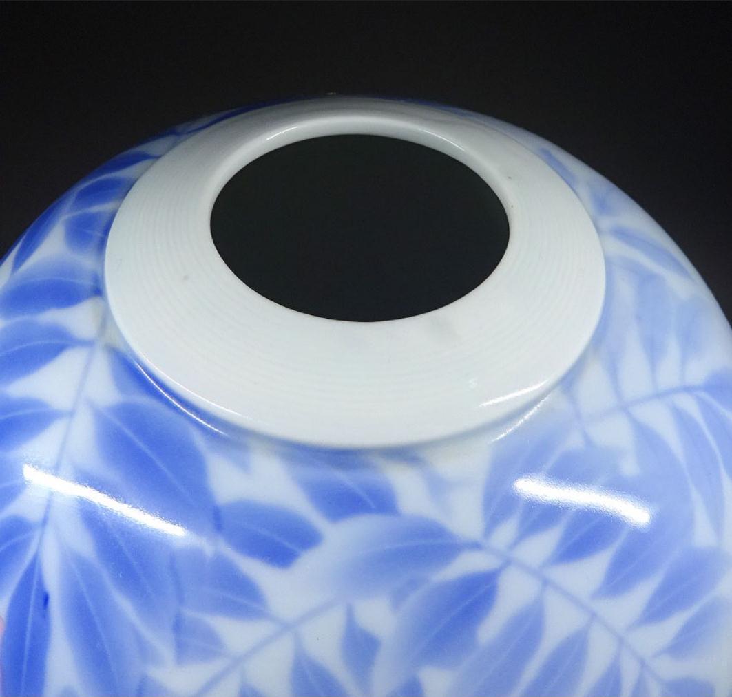 深川製磁 染付 下り藤に燕図 大花瓶 高約40.5cm