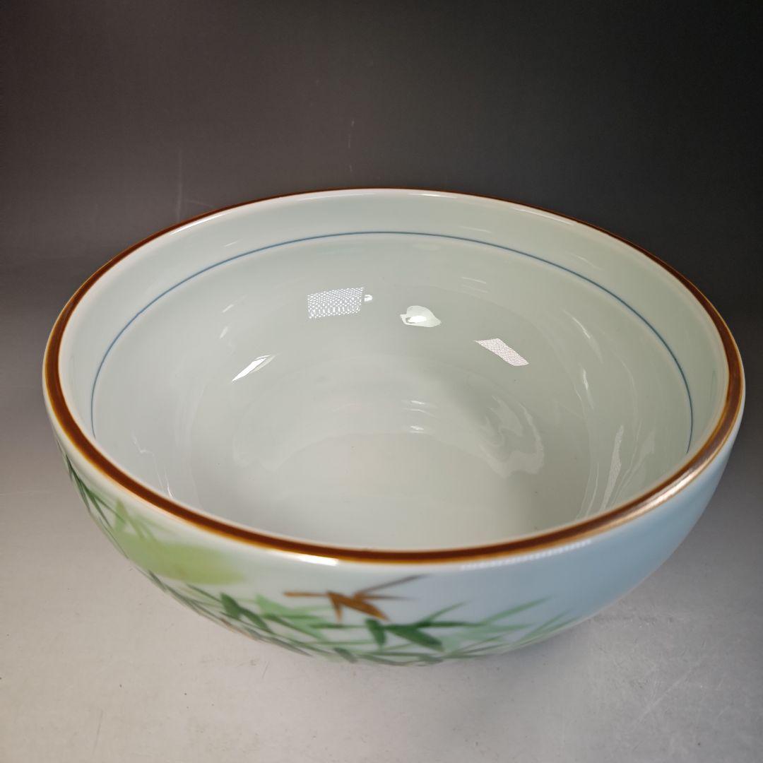 イ750 水指『洞華苑 色絵 平水指 共箱』茶道具