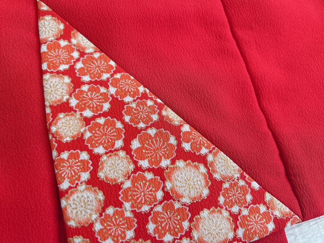 七五三 3歳着物 被布セット 化繊 レトロ調