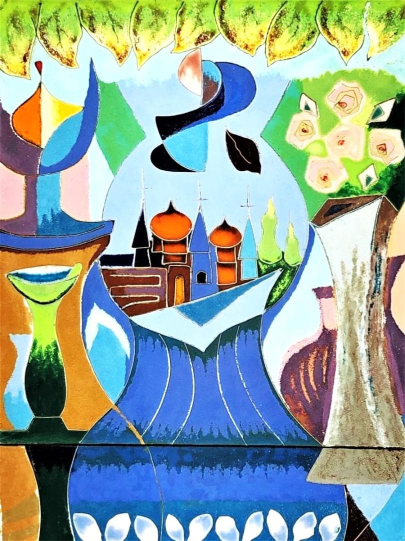 森規子 作 】 銀有線七宝 額装