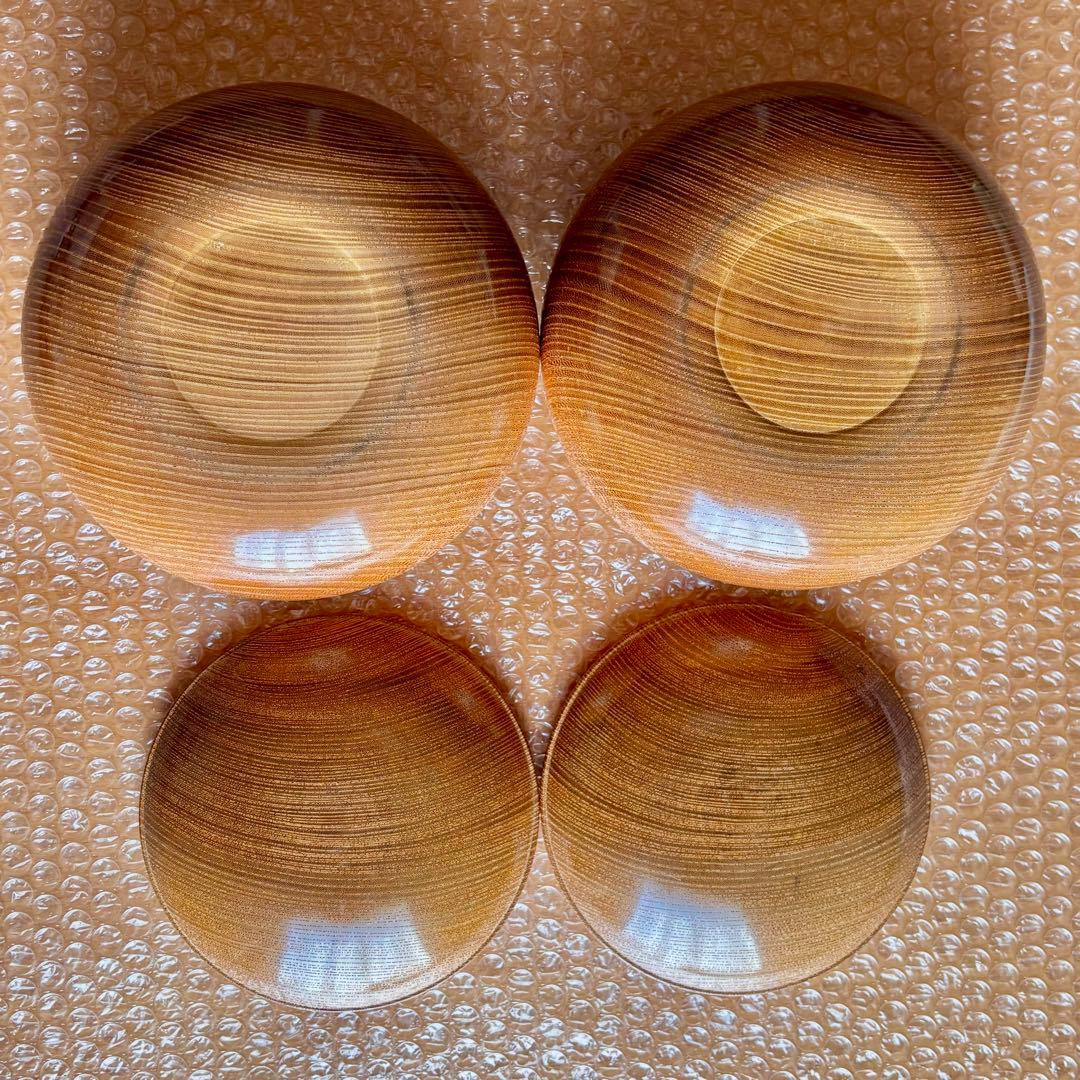 【美品】囲碁① 天然木 特大碁笥＋碁石(蛤・那智黒)35号・月 セット