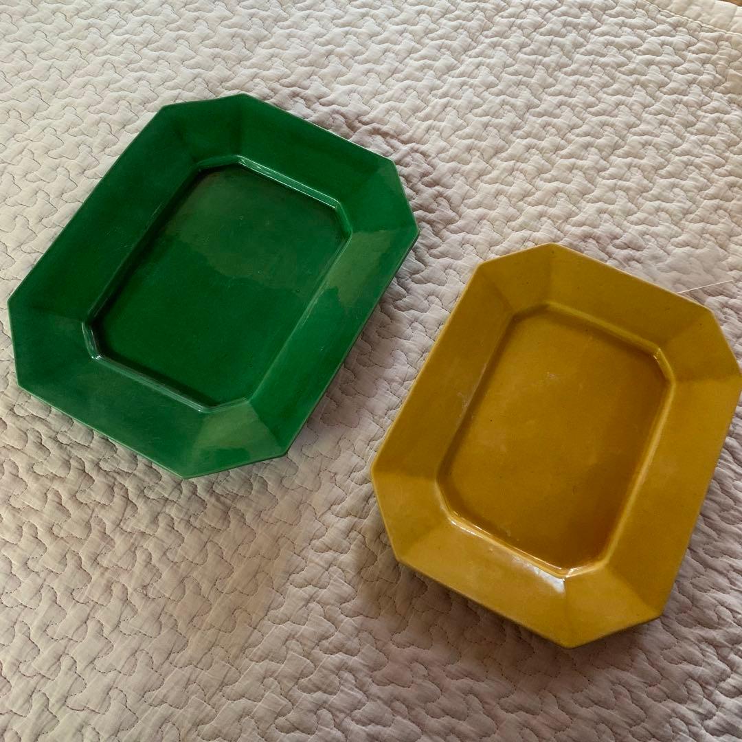 珉平焼 無地 額皿 柄なし