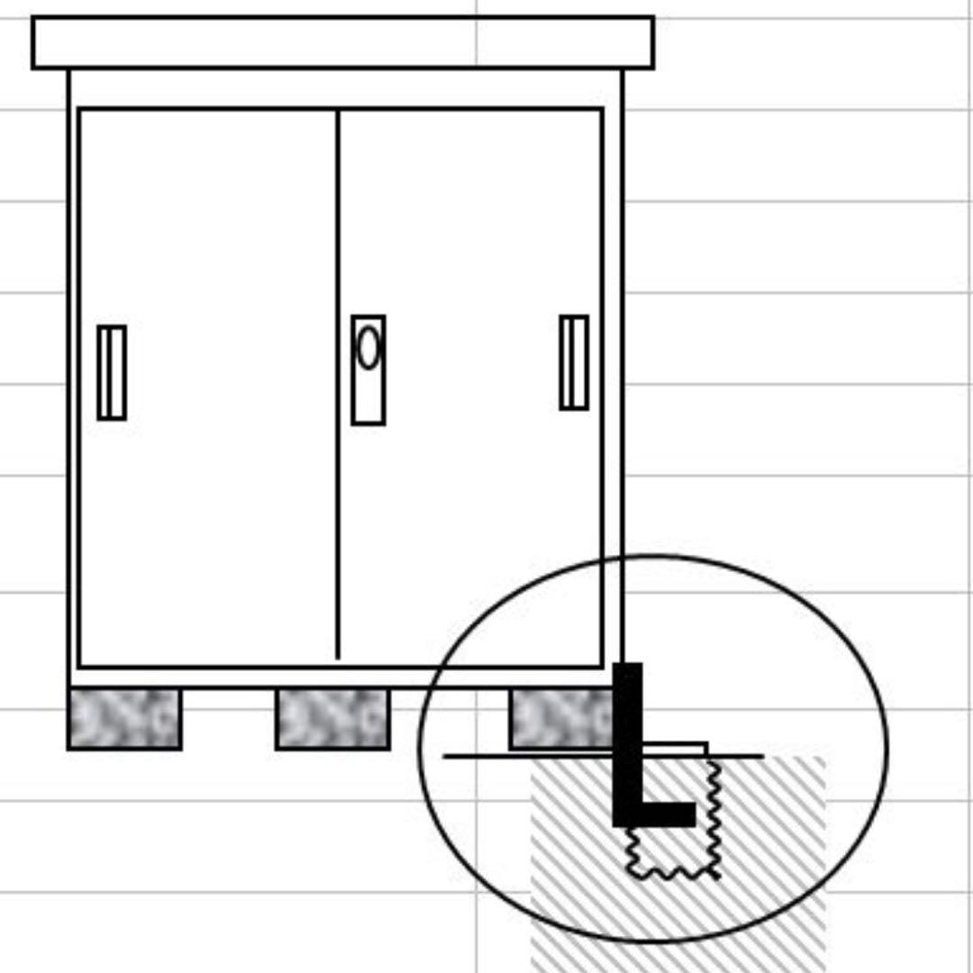 ダビッドソンZC33S様物置転倒防止アンカー工事