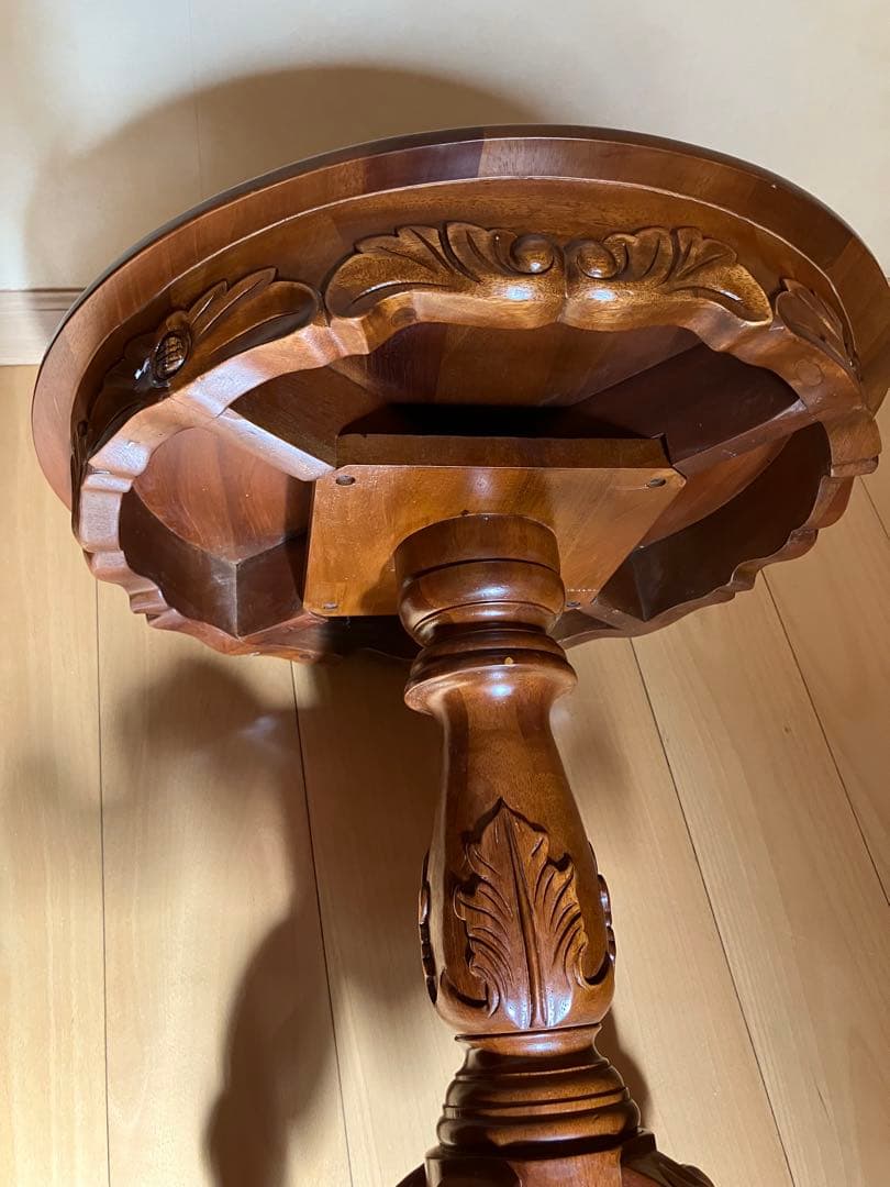 ラウンドテーブル コーヒーテーブル 花台 飾り台 [50×50×62cm] 【送料